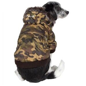Pet Life Camouflage Dog Parka XLarge NWT Insulated Jacket Pockets Outerwear